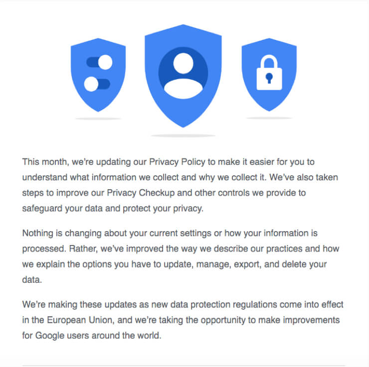 Privacy policy updates