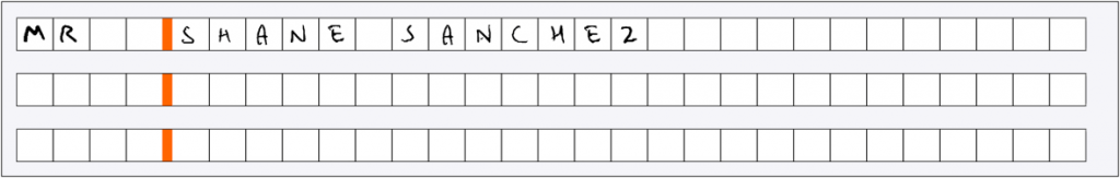 Subsections in KYC form are cropped prior to handwriting extraction