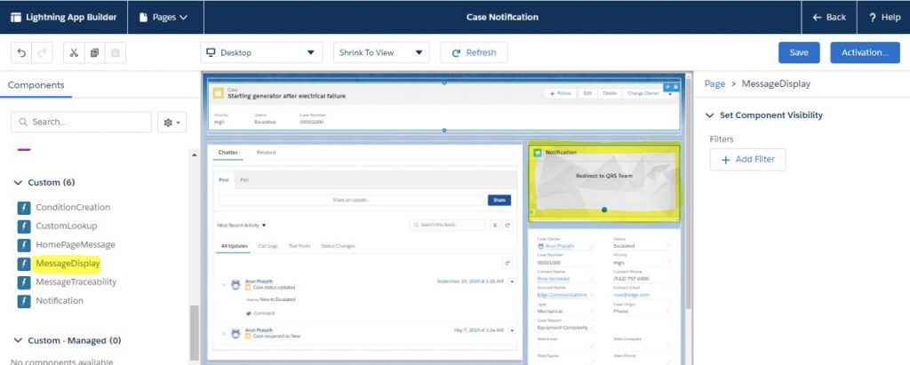 Flexible components in Salesforce Notification app