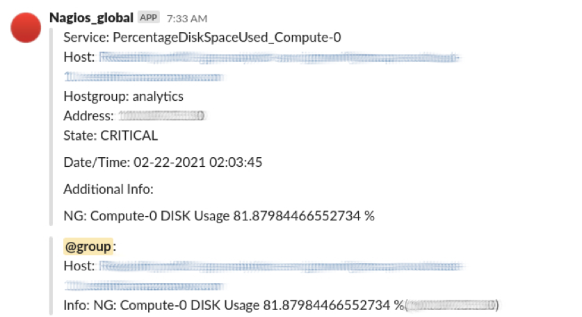 Nagios Alert Disk Usage