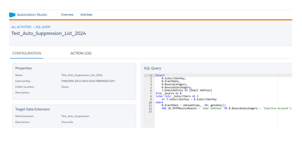 Setting Up Automation to Execute SQL Query for Bounce Data Retrieval
