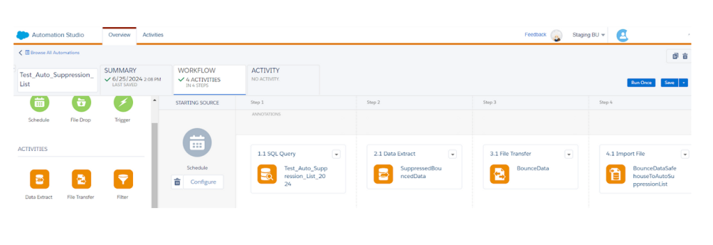 Scheduling the automation workflow